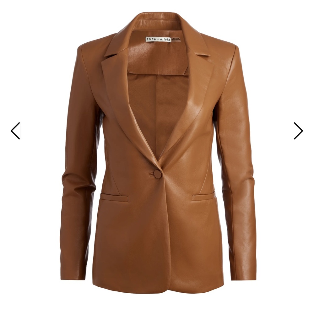 Alice & Olivia Macey Vegan Leather Blazer. BNWT